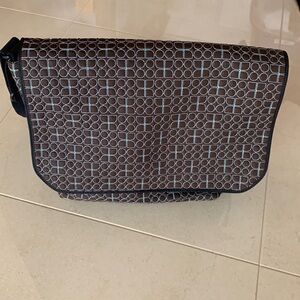 Kate Spade Classic Dot Noel Diaper Messeenger bag chocolate and blue.